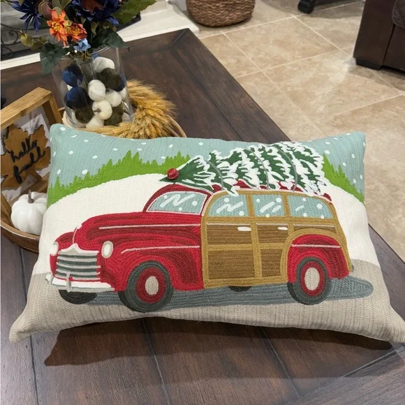 Pottery Barn Woody Car Throw Pillow w/Insert - Picture 5 of 7